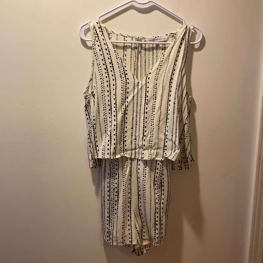 Cupcakes and Cashmere Black/white Tribal Romper
